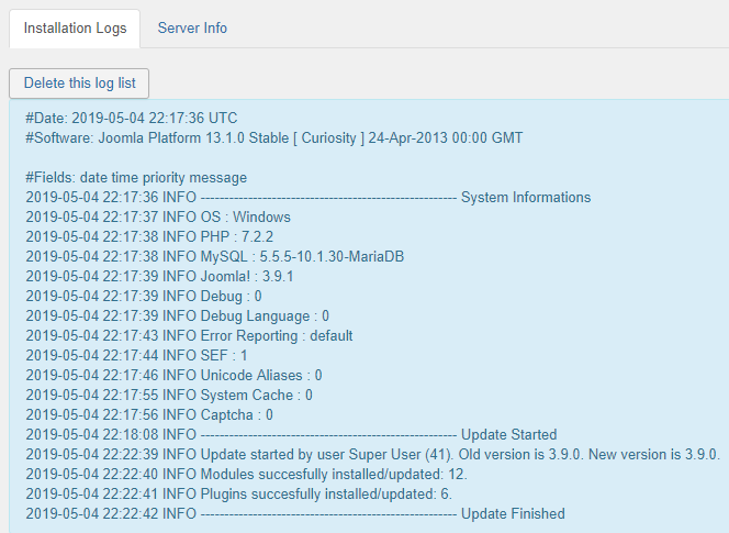 admin stats install log02