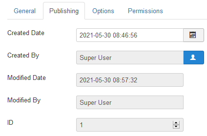 field publish tab