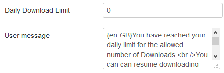 user limits daily number