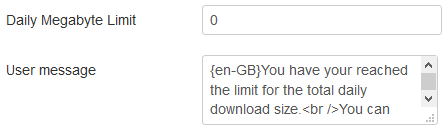 user limits daily size