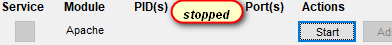 apache stopped