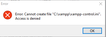 access denied create file error01