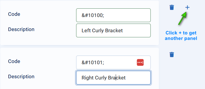 V4 curly brackets
