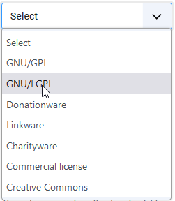 V4 pulldown select license