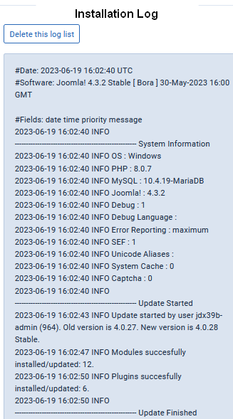 admin stats install log02