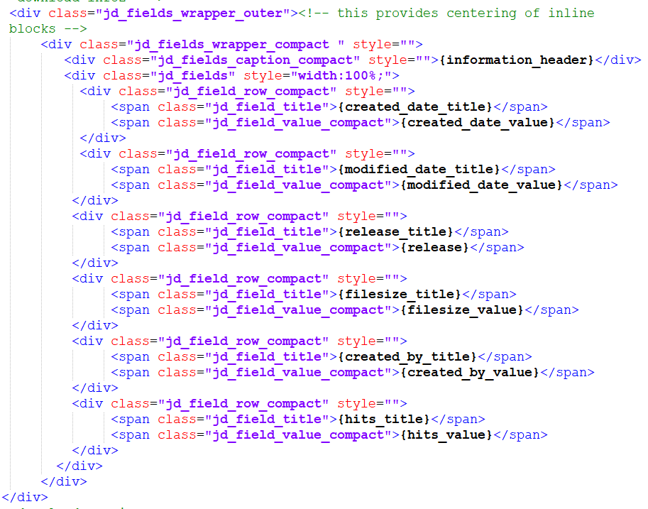 layout anatomy 105 main info code