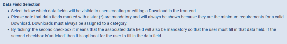 V4 data field selection