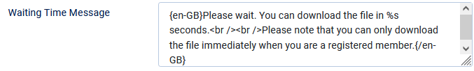 V4 waiting time message