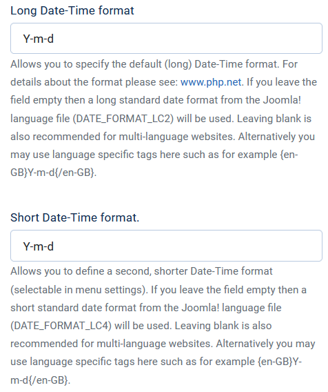 V4 long and short date time formats