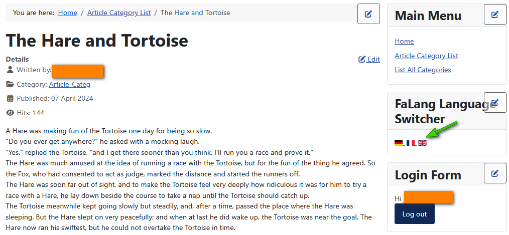 V4 engilsh hare tortoise