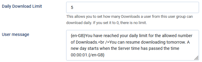 V4 limit message daily