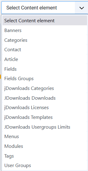 V4 content elemint list