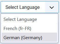 V4 select language pulldown