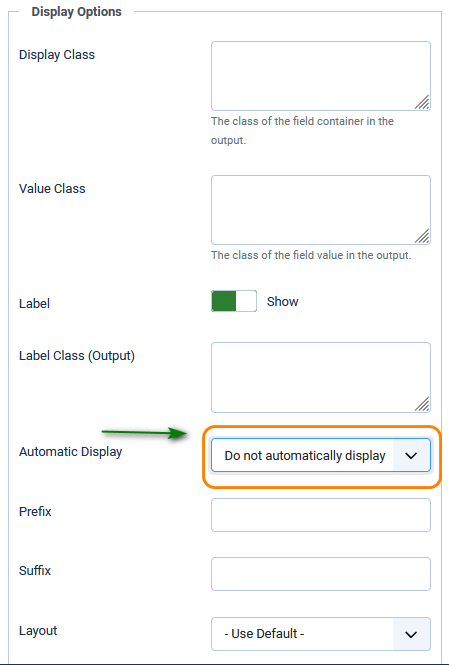 V4 tab options display options