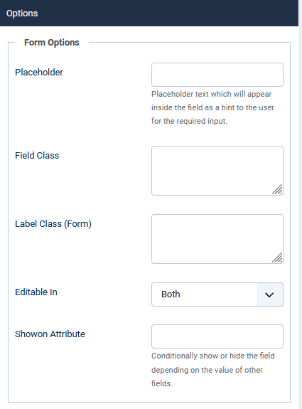 V4 tab options form options
