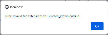 invalid extension