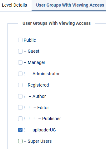 V4 UGs with view access