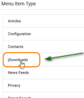 V4 select jDownloads item type