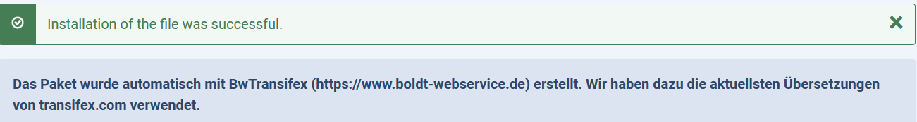 V4 lang installed ok