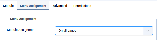 V4 menu assignment tab
