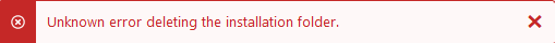 error deleting install folder