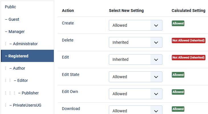 private permissions set2