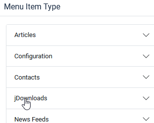 V4 pulldown menu item components