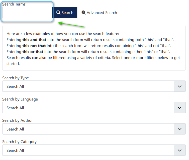 V4 advanced search panel