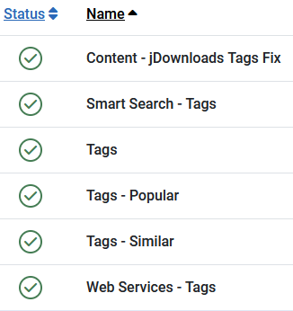 V4 installed tags items
