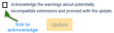 V4 acknowledge warning