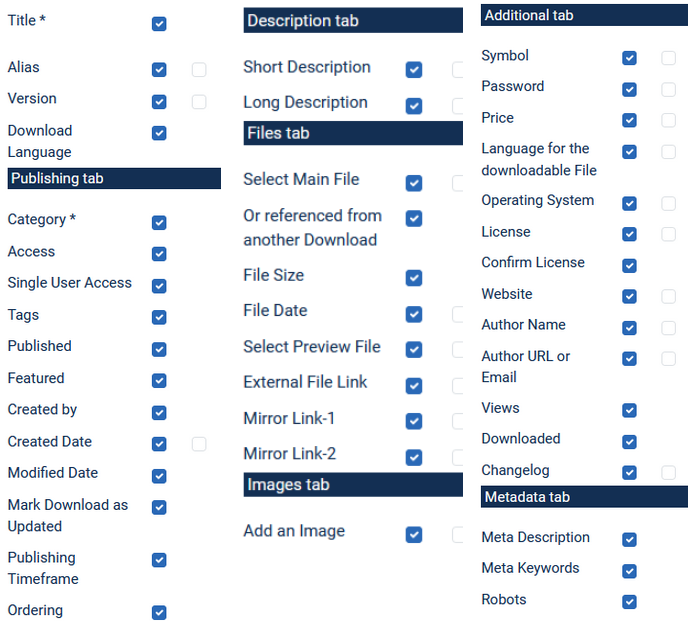 V4 data fields part all