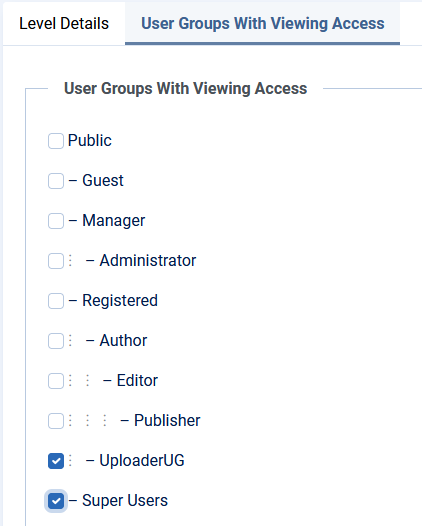 V4 user groups with viewing access